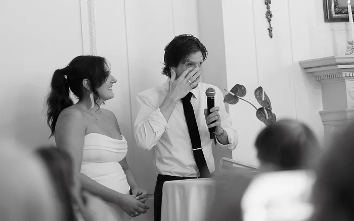 Speeches and laughter, B&W