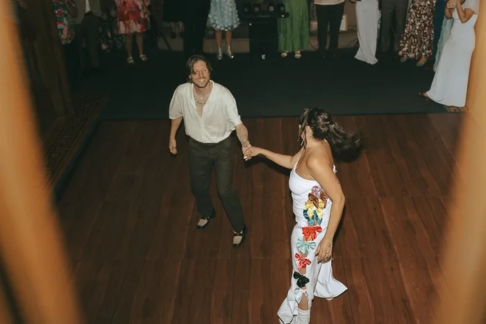 Bride spinning on dance floor
